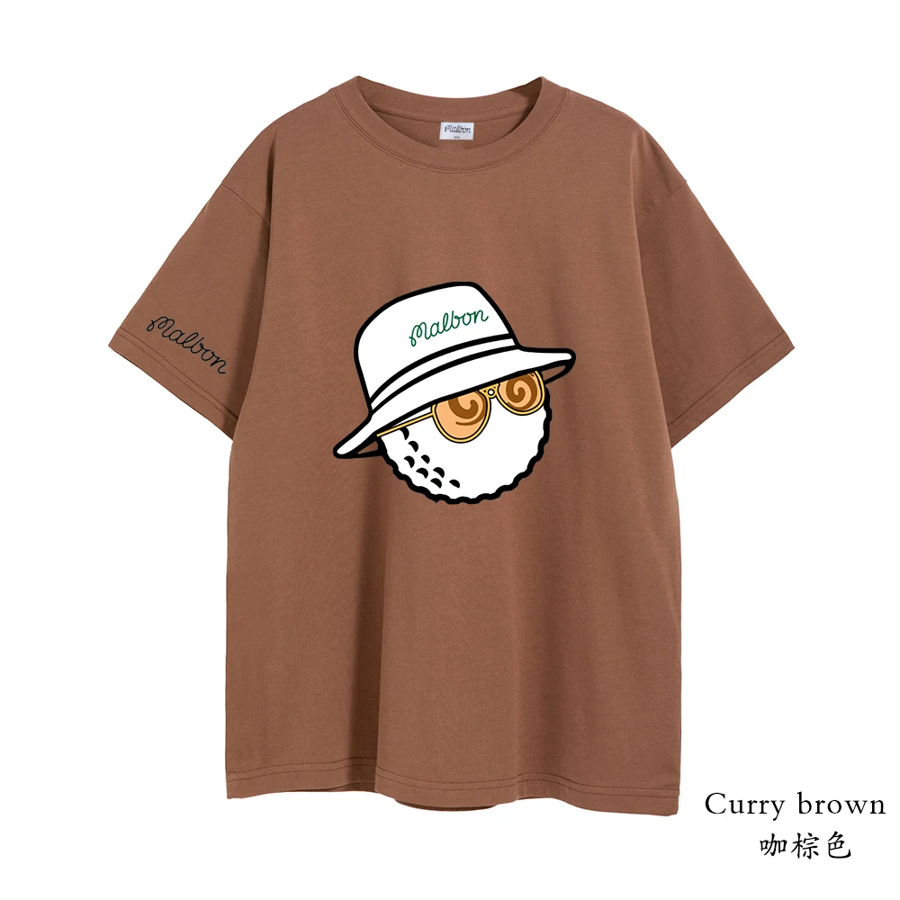 Malbon Golf T-Shirt Men Women 2023 Summer Cotton Golf Top Malbon Golf Bucket Hat Short Sleeve Fashion Couple Loose Golf Clothing