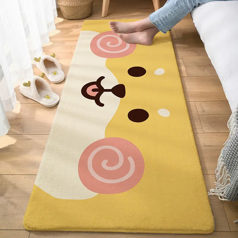 

Cartoon Animals Bedroom Carpet Girl Bedside Home Living Room Sleep Sit Mats Children Room Floor Mat Bed Front Non-slip Carpet