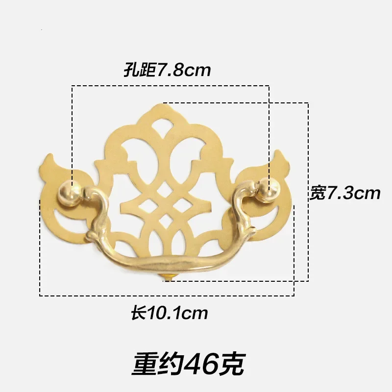 

Новые латунные винтажные мебельные ручки в китайском стиле, золотые винтажные ручки для шкафов и ящиков, изогнутые ручки для шкафов