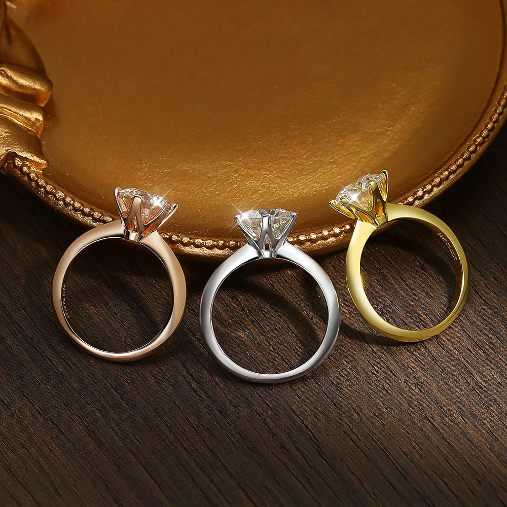 Кольца Moissanita Anillos из 100% стерлингового серебра 925 пробы для женщин с