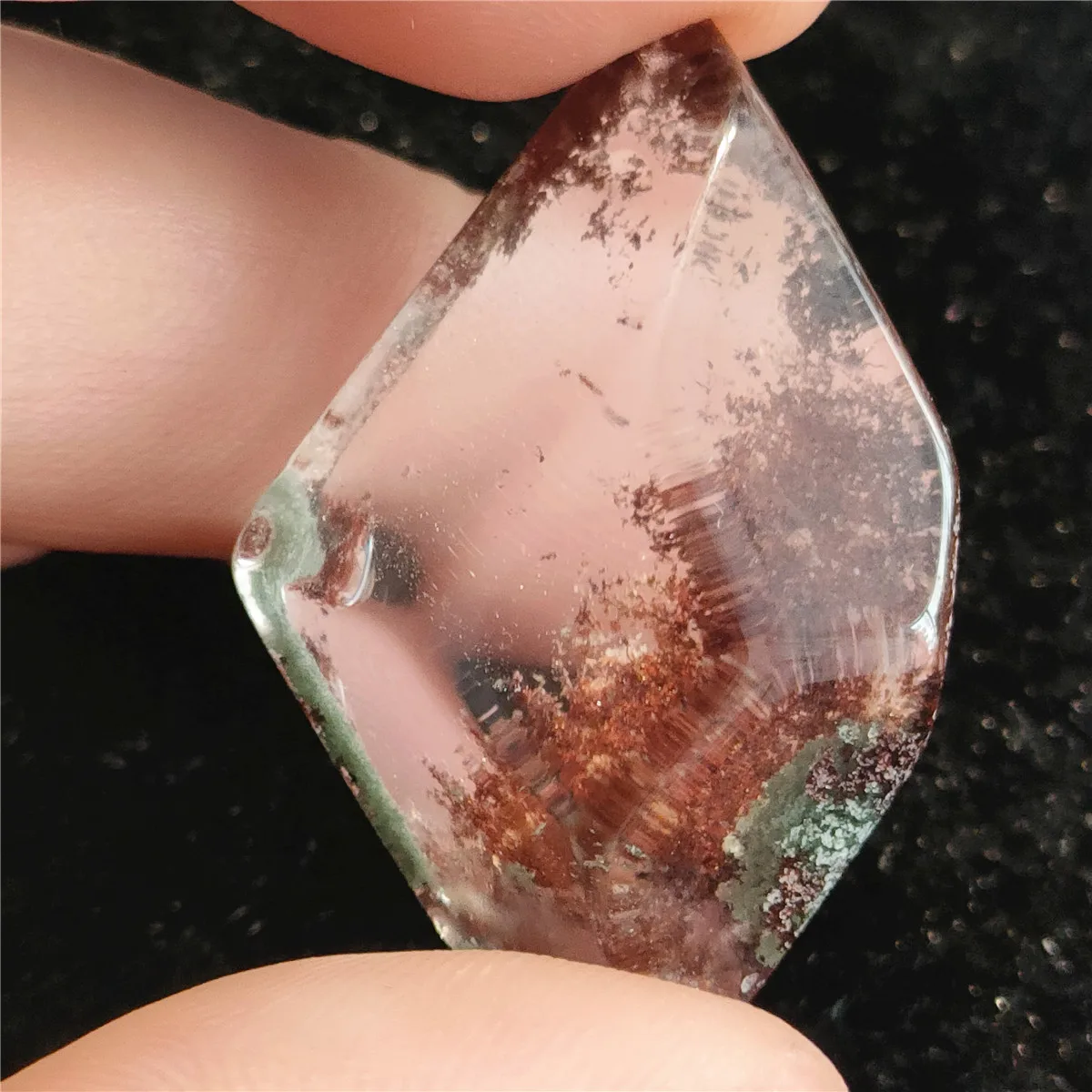 Natural Phantom crystal Garden quartz Palm stone for pendant Wicca