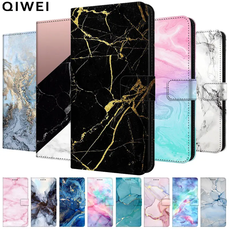 

Leather Flip Case For Samsung Galaxy S8 S9 S10 Plus Marble Wallet Phone Case for Galaxy S10e S 10 S7 Edge Stand BOOK Cover Bag