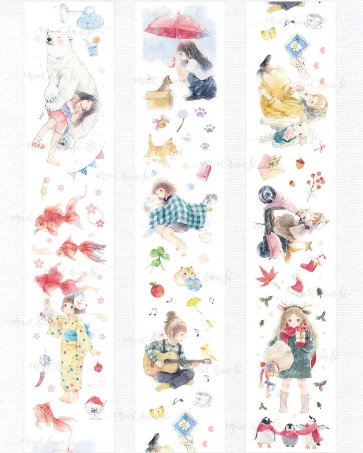 

1 Loop Little Girl In Winter Japanese Cute PET Tape