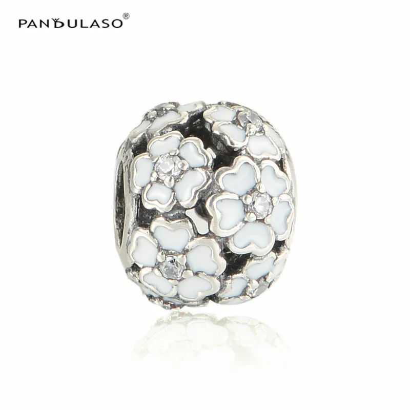 

White Primrose Meadow Charm Christmas Joyas Plata De Ley 925 Autentica Woman 2022 New Collection DIY Luxury Accessories