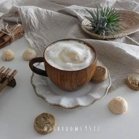 mushrooms 9527 japanese style wooden cup solid wood retro coffee cup water cup restaurant milk cup tea cup beer mug mark cup