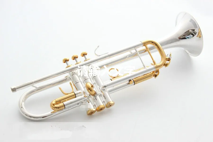 

Quality Trumpet Silver plated GOLD KEY LT180S-72 Flat Bb Professional Trumpet bell Top musical instruments Brass with case