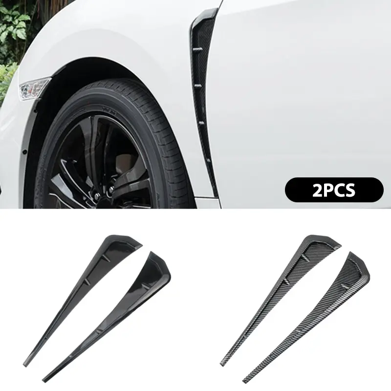 

Universal 1 Pair Side Air Intake Flow Vent Cover Decorative Car Exterior Decoration Black ABS Sticker Fashion Car Hood Stickers