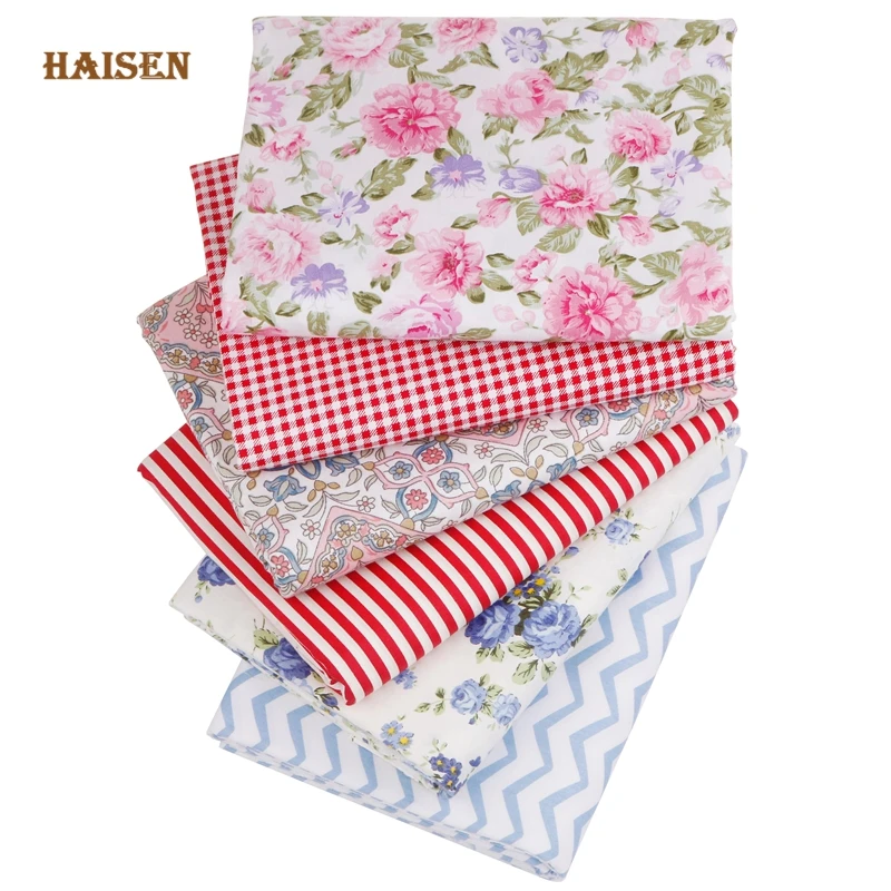 

6 шт./партия, хлопковая твиловая ткань с цветочным принтом