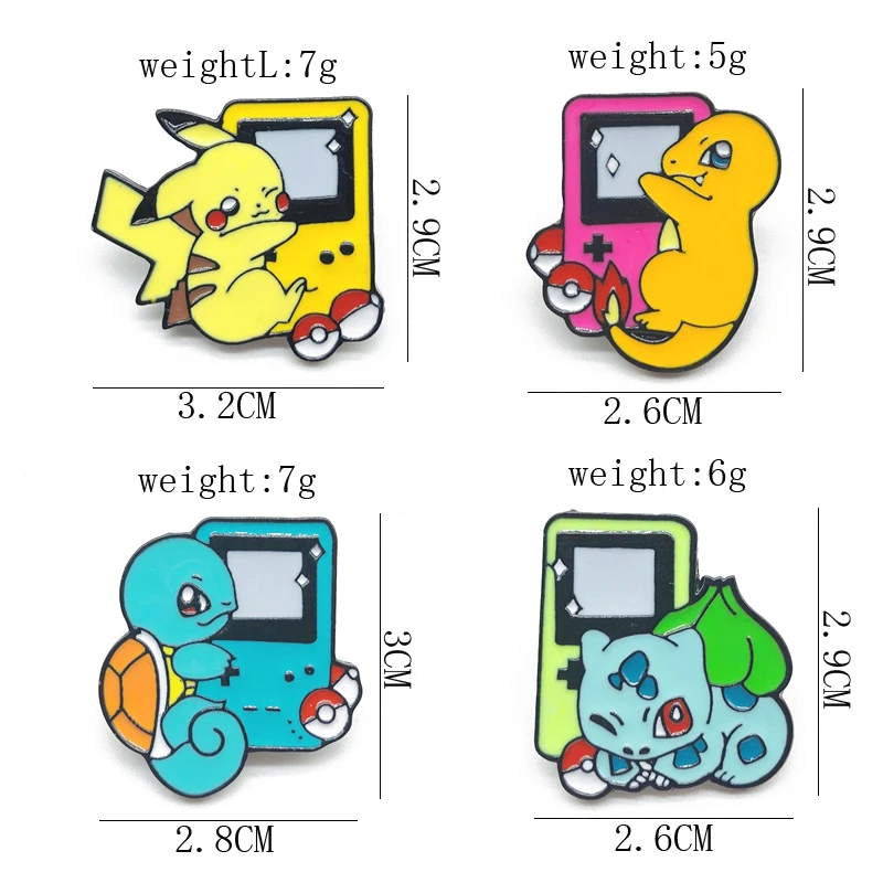 Анимационный фильм Pokemon Badge Pikachu Эмалированная булавка симпатичный японская игра Значок-шпилька Животное для фанов и друзей Оптовая продажа.