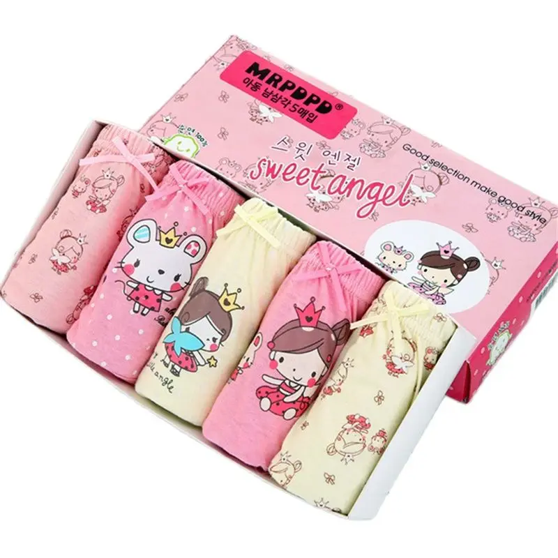 

5 Pieces Girls Panties Cotton Girl Underwear Cartoon Children Underpants For Girl 1-14T Soft Kids Briefs Girls Triangle Panty