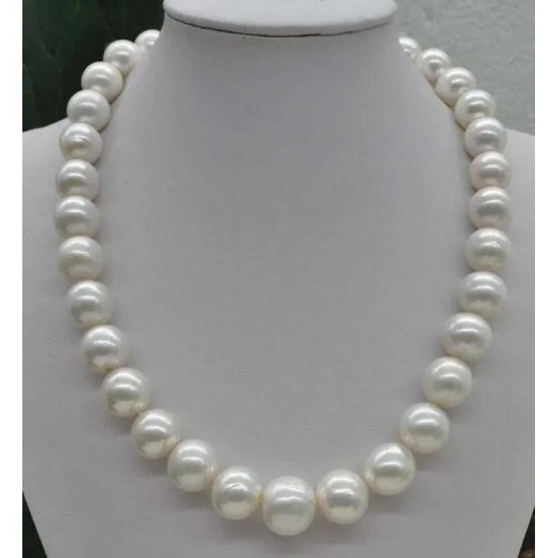 Натуральное редкое белое 11 ~ 13 мм круглое жемчужное ожерелье Касуми 18 дюймов