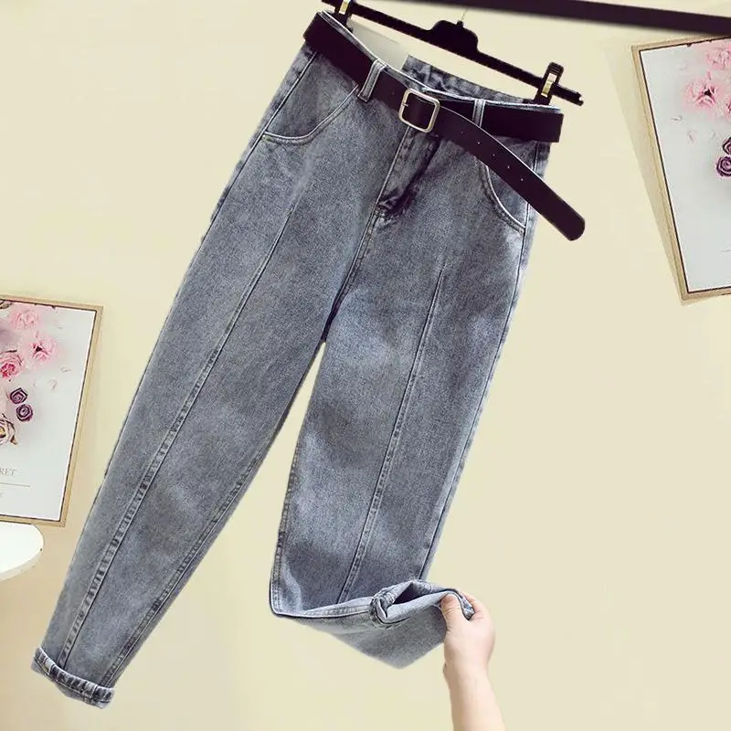 

Women Fashion High Elastic Waist Pants Female Wide Leg Jeans Ladies Cargo Pants Jeans Trousers Casual High Street Clothes G24