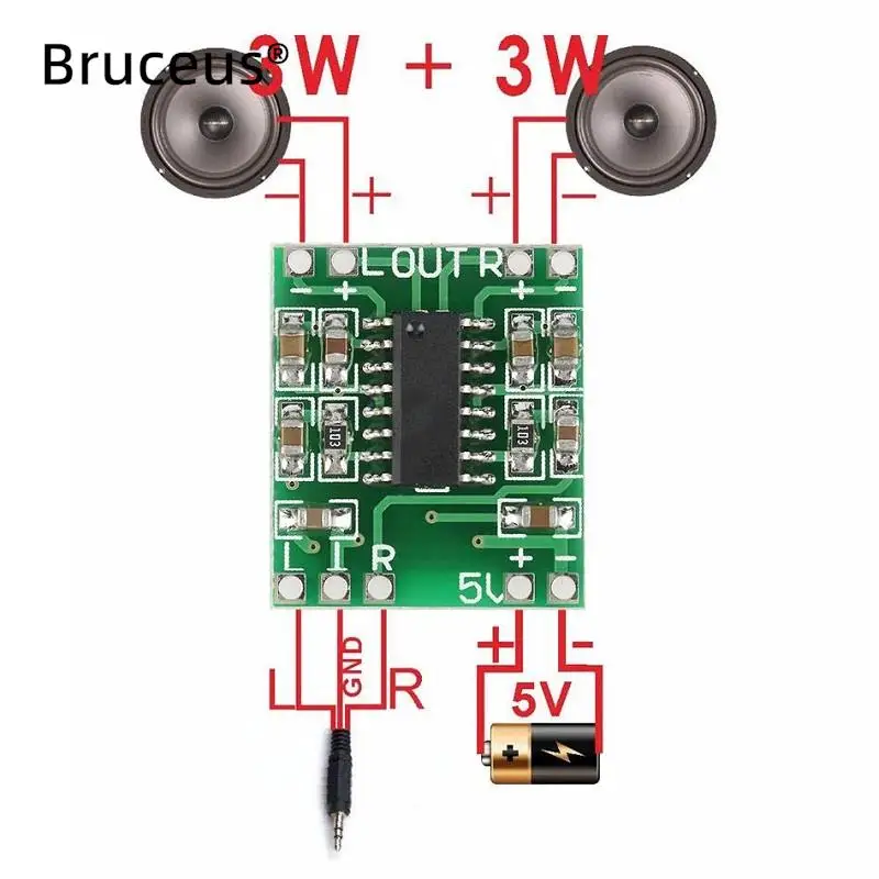 PAM8403 Digital Power Amplifier Board Miniature AMP Class D Board 2x 3W High 2.5V 5V USB  Supply Module 