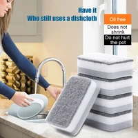 kitchen double sided cleaning sponge washing catering cleaning cloth household scouring pads scourer wiping rags cleaning tools