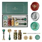 Набор для скрапбукинга в стиле ретро, 3 шт., набор из восковых бусин, ложки, штампов, палочек для плавления, подарочные коробки