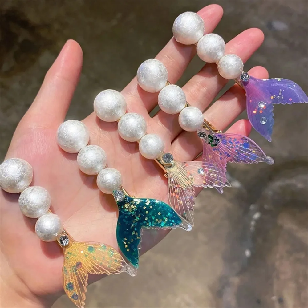 

Melario Toddler Girl Hair Pin 2022 New Pearl Hairpin Children's Cartoon Cute Mermaid Hairpin Children Hairpin Hair Accessories