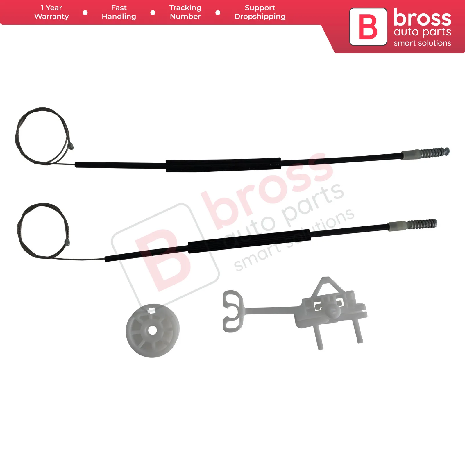 

Bross Auto Parts BWR5291 Power Window Regulator Repair Set Rear Left Door 51898679 for Fiat Linea. Fast Shipment Made in Turkey