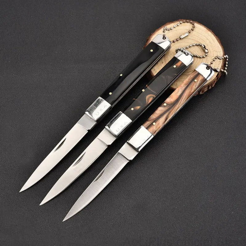 

Free shipping Very Sharp Small Pocket Knife Large Stiletto Tactical Hunting Knife wood Handle Outdoor DEC Tools