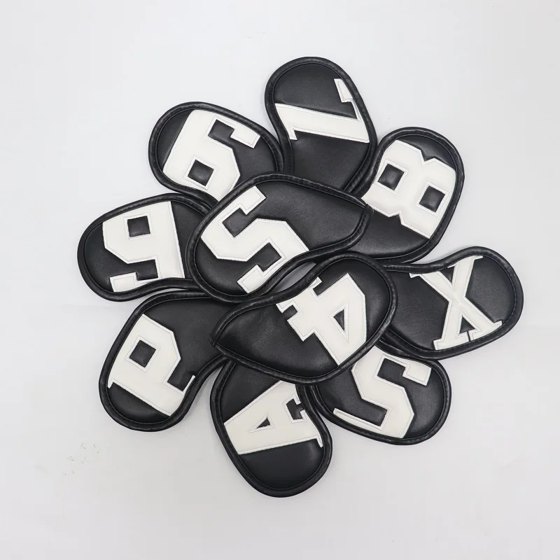 

Universal golf club iron set cap cover, pure digital, 10 pack, PU waterproof