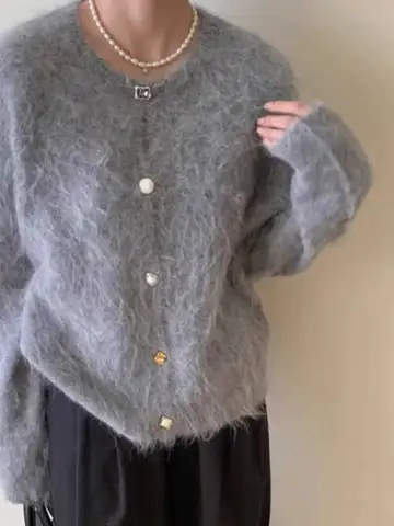 Женский зимний кардиган Y Demo из шерсти альпаки