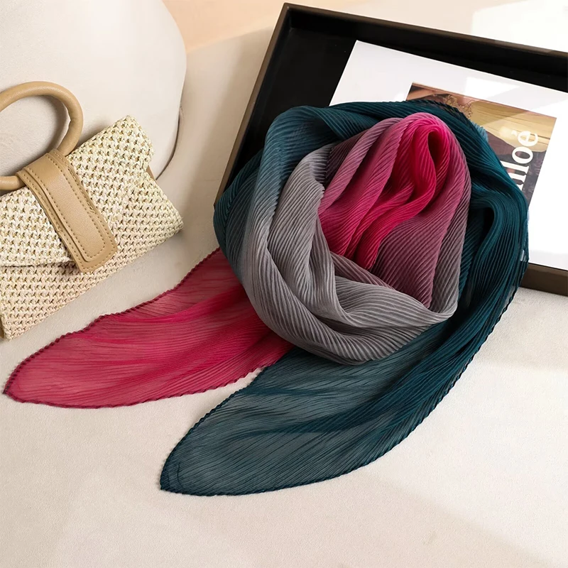 Летний женский шифоновый пляжный шарф с градиентом Женская повязка на голову