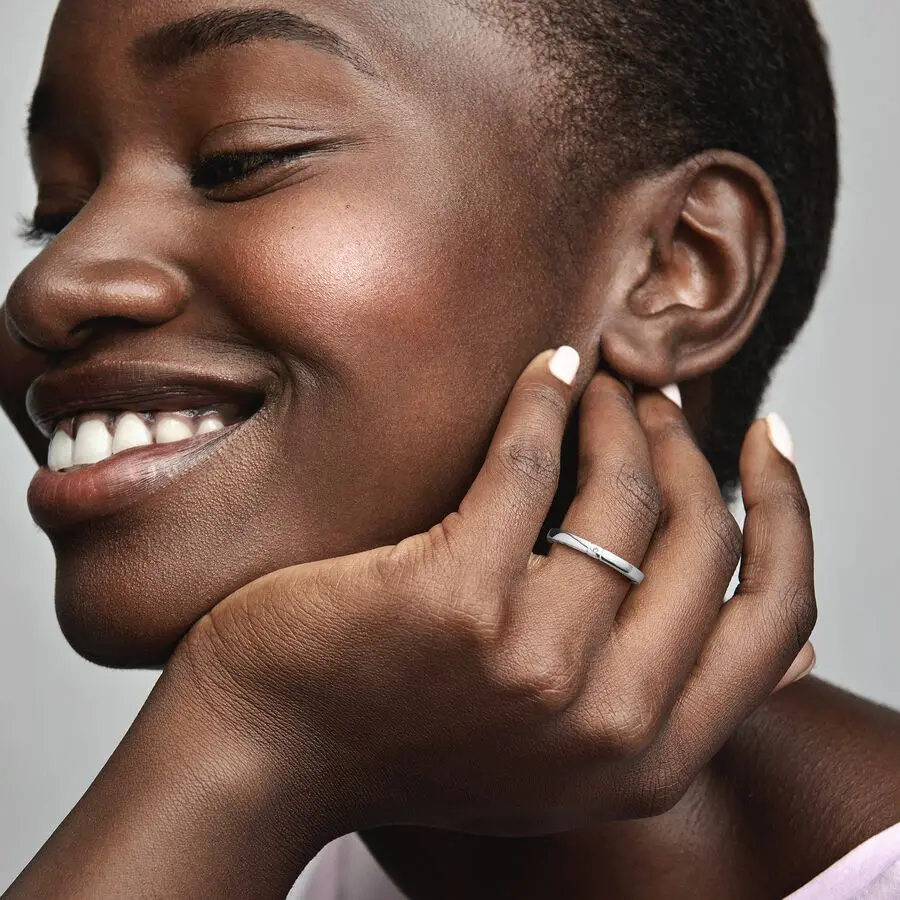 ChimPandora-Bague avec logo et cœurs pour femme, argent regardé 925, or rose, bijoux simples et délicats, cadeau avec sac grill