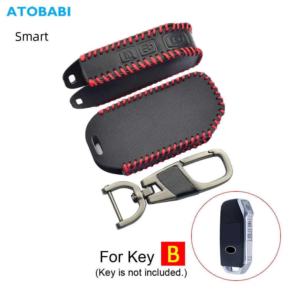 Кожаный чехол для ключей от автомобиля, 3-кнопочный брелок-держатель, защитный чехол для дистанционного управления для Kia Sportage Forte Cerato Soul Telluride K3 Niro 2020