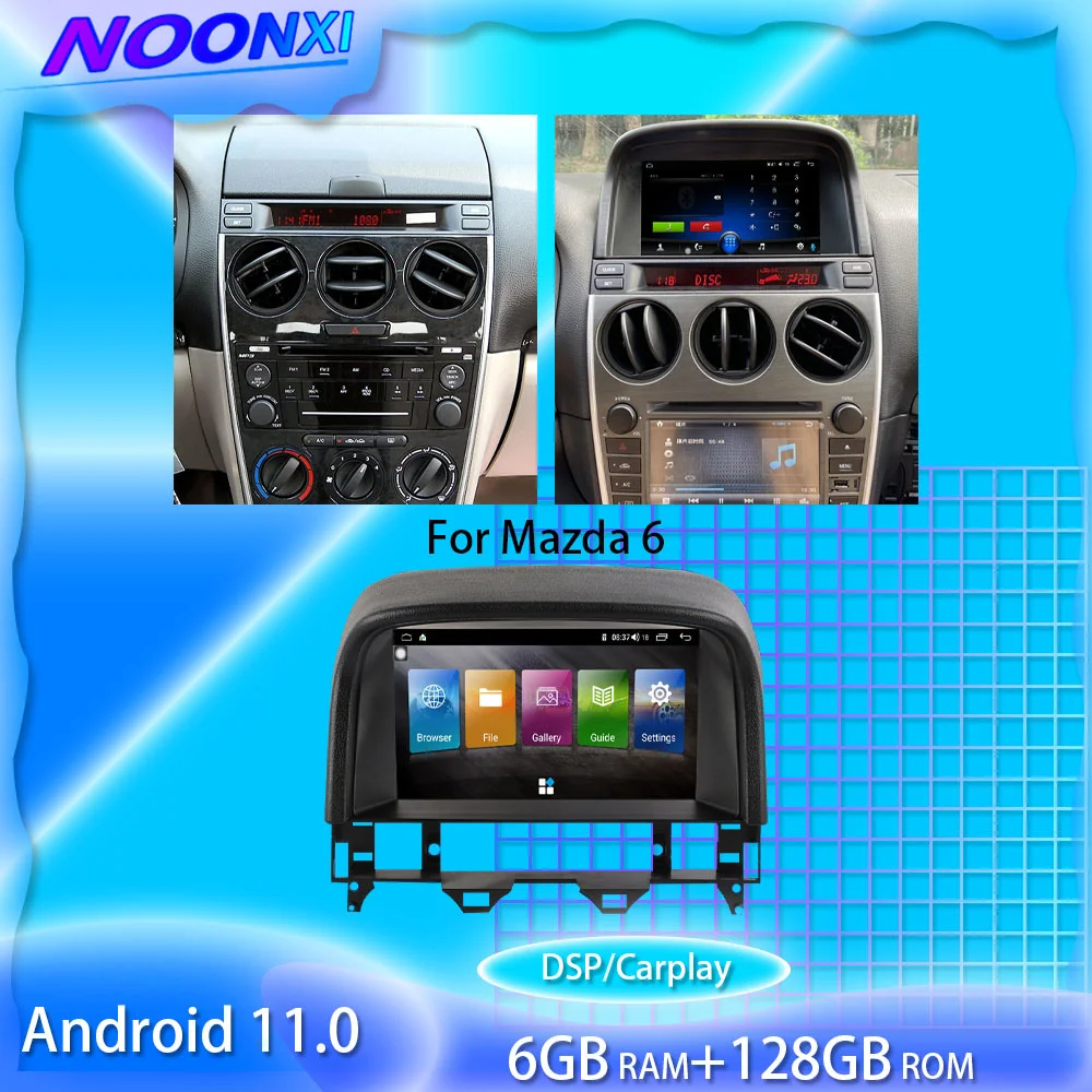 

For Mazda 6 2002 2003-2008 Android11 128G Car Radio Stereo 2 Din Multimedia Player GPS Navigation Touch Screen Carplay Head Uni