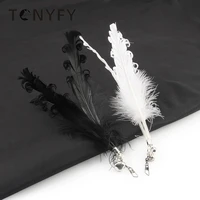2pcs feather cat toy natural feathers with bell cat teaser replacement pet toy accessories diy kitten catch interactive toys