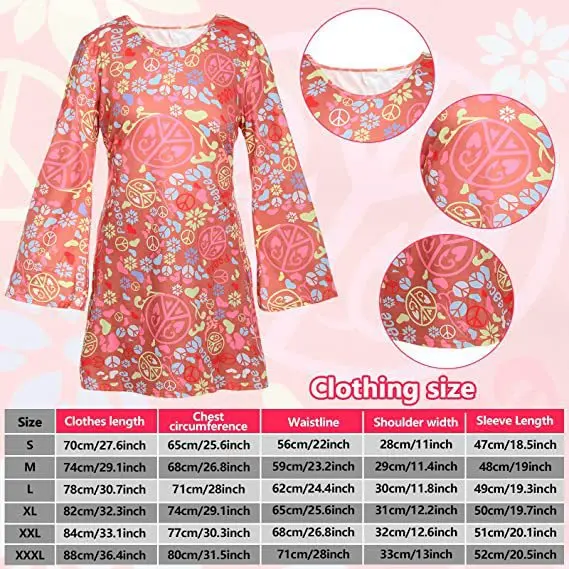 Детский костюм в стиле хиппи на Хэллоуин винтажная мода женское мини-платье