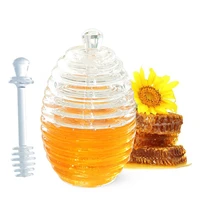 glass honey dispenser 9oz 9oz honey jars with dipper and lid for jelly pie heat resistant syrup dispenser for jelly pie 9oz