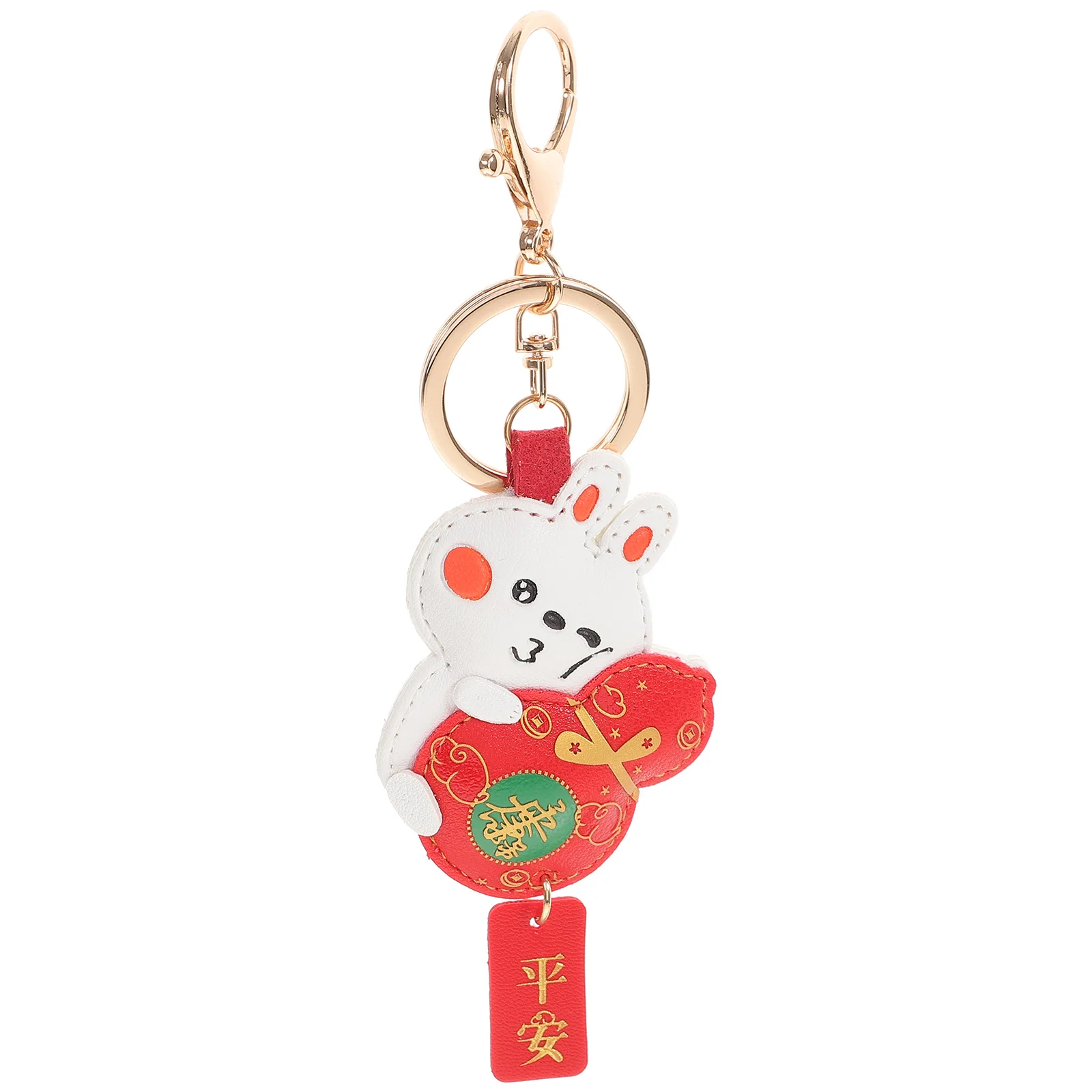 

Keychain Rabbit Key Bunny Chinese Year Newchains Ringparty Chainpendant Lucky Zodiac Keyring Decorations Rings Bag Spring Favors