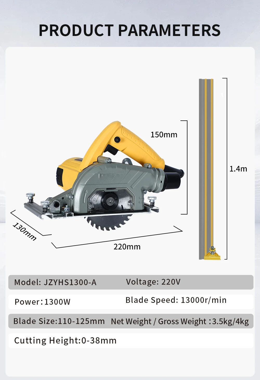 YLF Портативная деревообрабатывающая бензопила с перевернутой 7-дюймовой