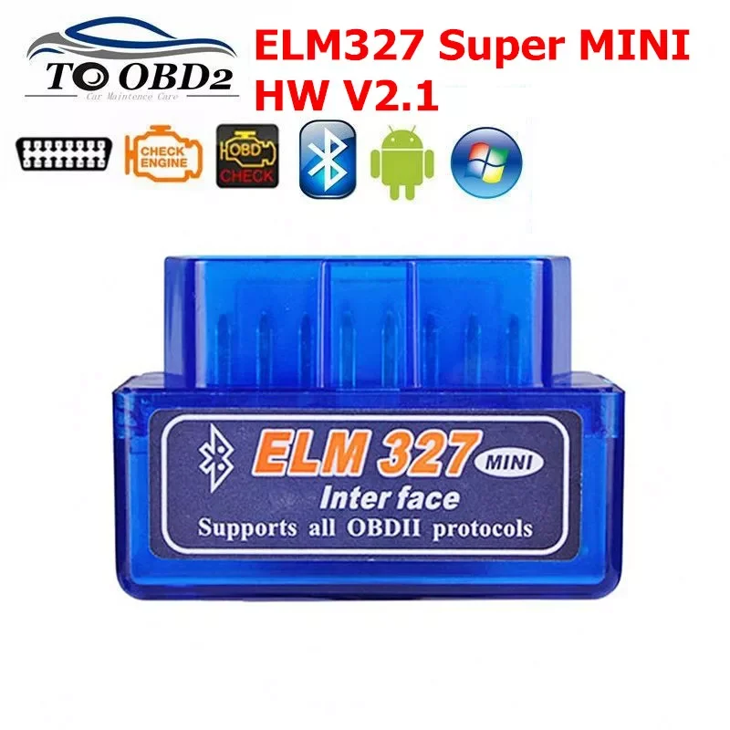 

NEW2023 ELM327 Bluetooth Super Mini V2.1 OBD II Car Diagnostic Tool for Android ELM 327 2.1 Bluetooth OBD2 Code Reader