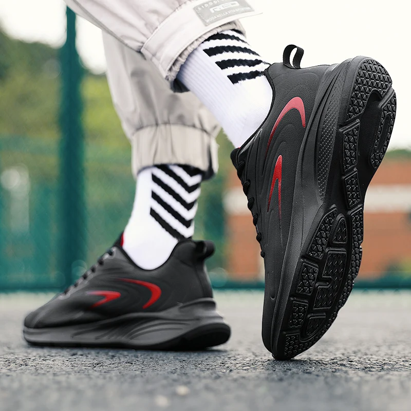 Sneakers Men's Sports Casual Sneakers Leather Shoes Waterproof Outdoor Comfortable Flat Walking Shoe Men Athletic