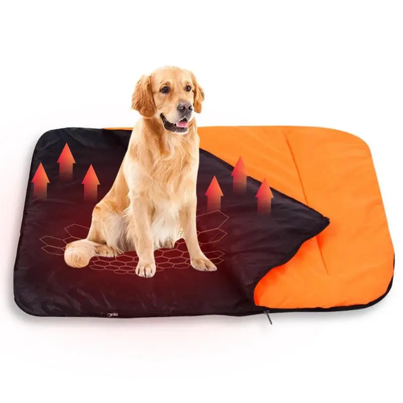 

USB Heated Dog Sleeping Bag bed Portable Winter Warm Indoor Outdoor Pet Cat Dog Camping Sleeping Bag For Small Large Medium Dogs