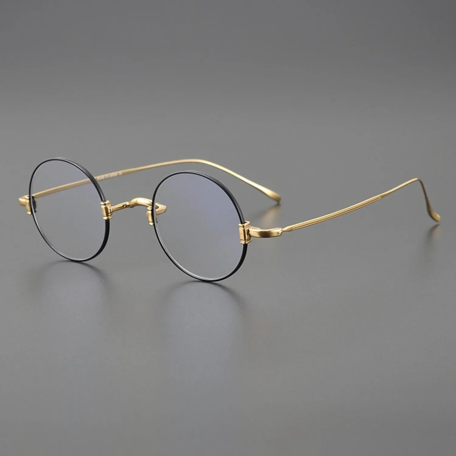 Японская круглая оправа в стиле ретро мужская для близорукости титановые синие