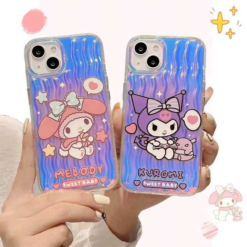 

Чехол для телефона Hello Kittys Sanrio аниме Kuromi Kawaii My Melody мультфильм iPhone 14 13 12 11 Plus Pro Max защитный чехол подарки для девочек