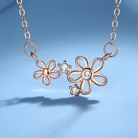 sterling silver five petal flower necklace female japanese and korean style small fresh daisy niche flower design clavicle chain
