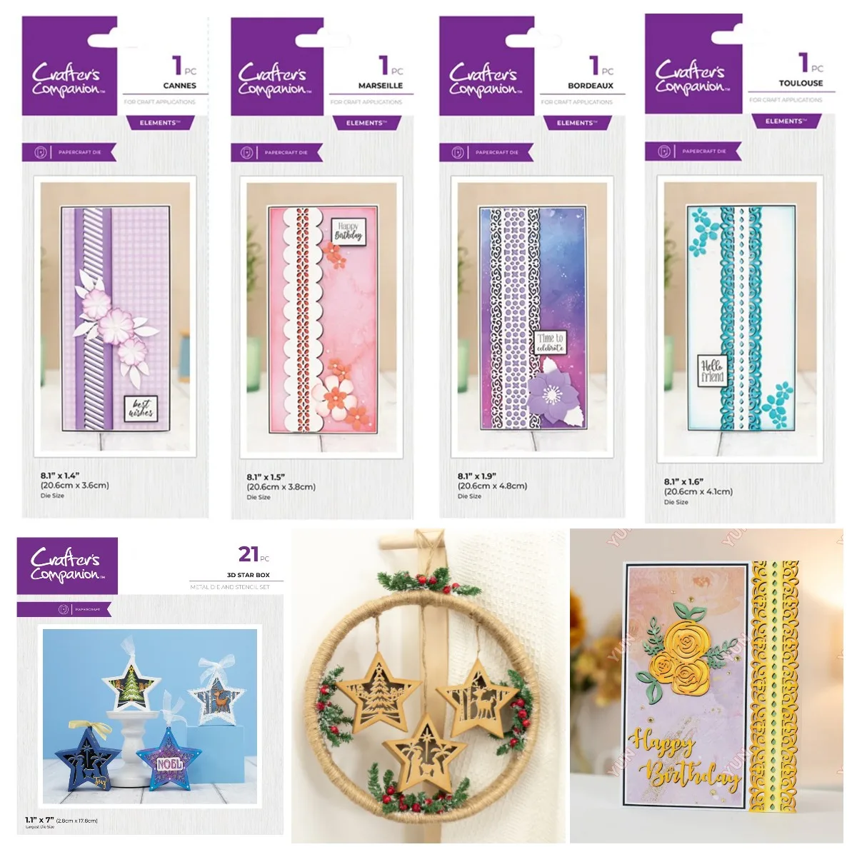 Праздничные новые металлические штампы Бордо Толуз Каннский Марсель 3D Звезда