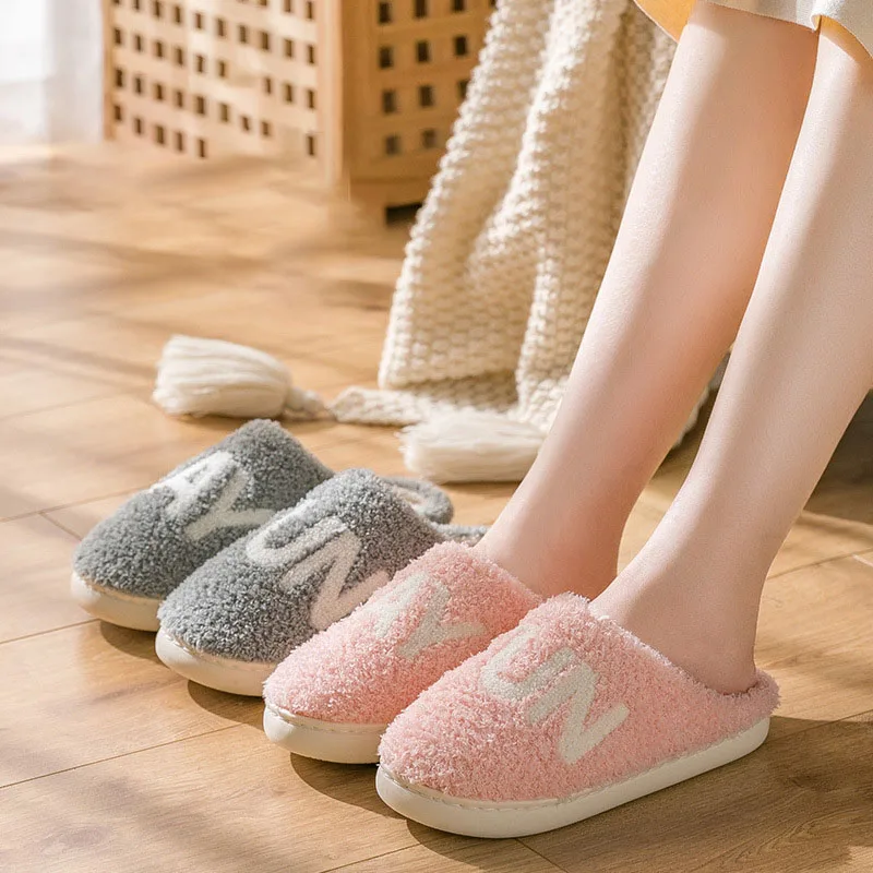 

Хлопковые тапочки для мужчин и женщин зимние толстые Искусственные меховые теплые домашние Нескользящие домашние плюшевые Туфли Сланцы дл...