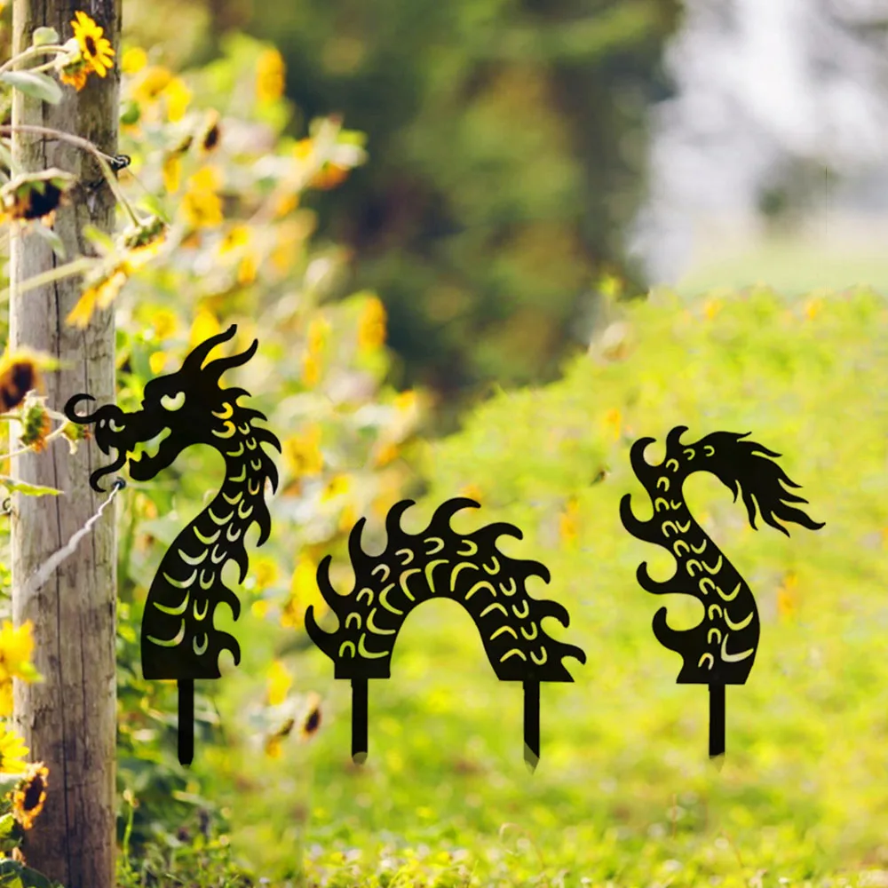 Набор Из 3 Металлических Садовых Декораций — Наполнитель Для Лужайки И Патио На