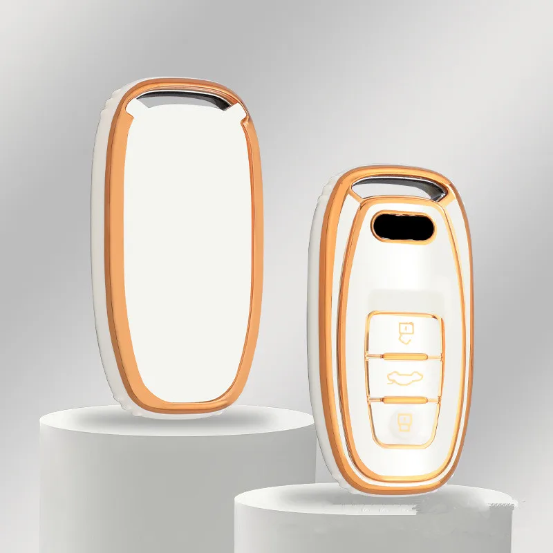 

TPU Car Remote Key Case Cover Shell Fob For Audi A1 A3 A4 A5 A6 A7 A8 Quattro Q3 Q5 Q7 S4 S5 S6 S7 S8 R8 TT Keychain Accessories