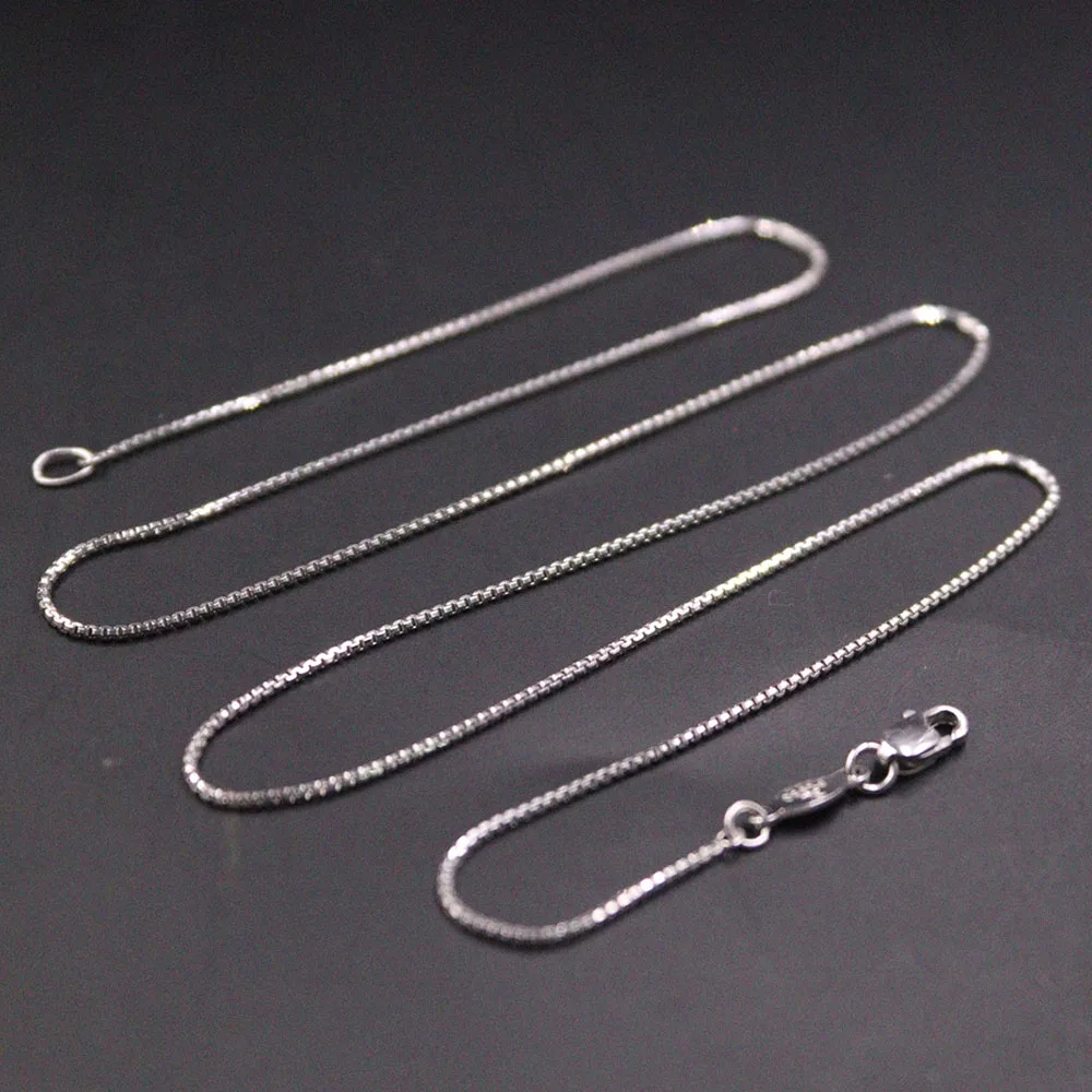 

Pure Solid Pt950 Platinum Woman Lucky Box Chain Necklace 3.6-4g 17"L