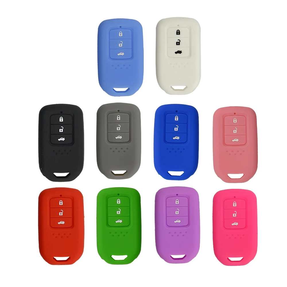 

OkeyTech Silicone Rubber Car Key Cover Case Fob Protector Bag for Honda Accord EX EXL Civic Crv Crz Hrv Pilot Ridgeline generati