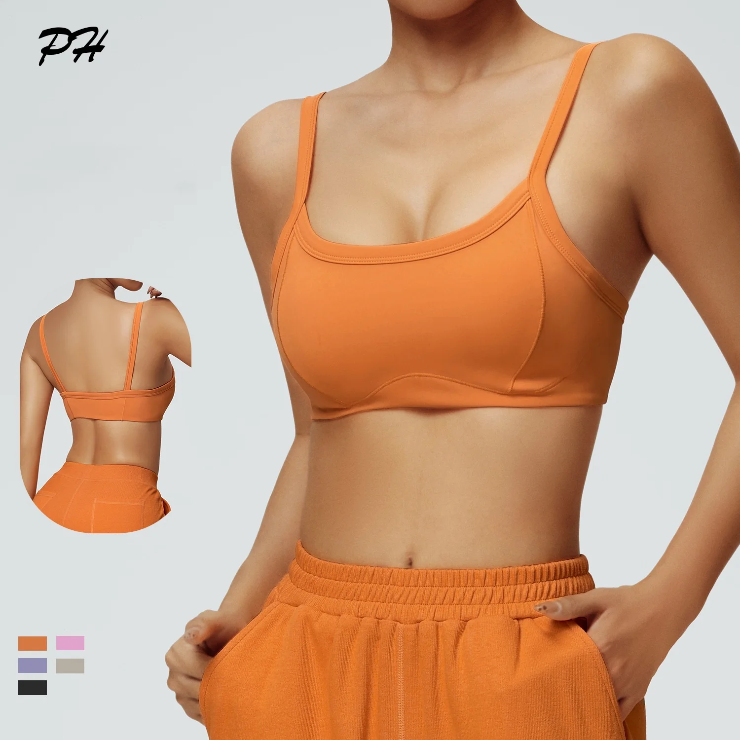 Спортивный бюстгальтер Naked женский для йоги со сборками на спине амортизирующий