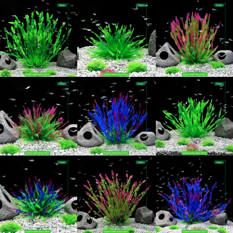 

Artificial Underwater Plants Aquarium Fish Tank Seaweed Decoration Simulated Green Purple Water Grass Viewing Accessories