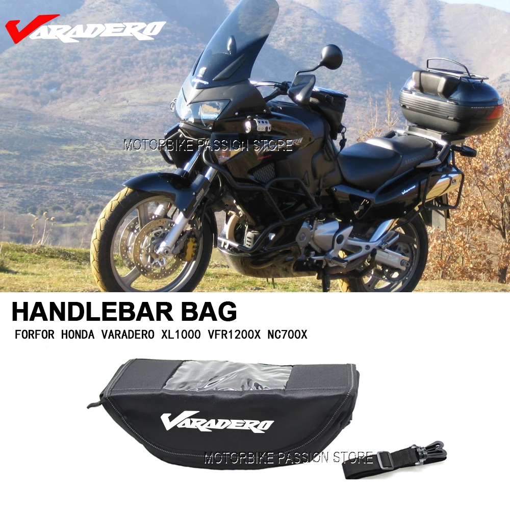 Фото Подходит для Honda Varadero XL1000 VFR1200X NC700X, универсальные аксессуары для мотоциклов, портативная водонепроницаемая сумка на руль №1