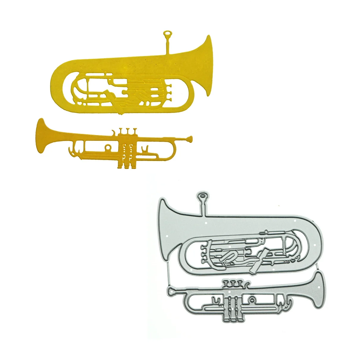 

Metal Cutting Die Musical Tuba Trumpet Punch Stencil For Scrapbooking Handmade Greeting Invitation Card Decorating Paper Craft