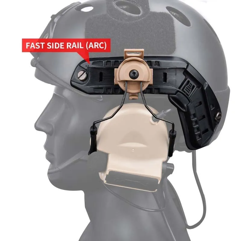 

Tactical Fast Rail Mounts Adapter Headset Bracket headphone Holder Set Shooting Helmet ARC Rail Adapter Comtac sordin Military